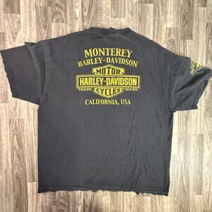Monterey Harley-Davidson California USA Dealer Logo Black Graphic Tee